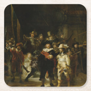 The Night Watch, Rembrandt van Rijn Rechteckiger Pappuntersetzer