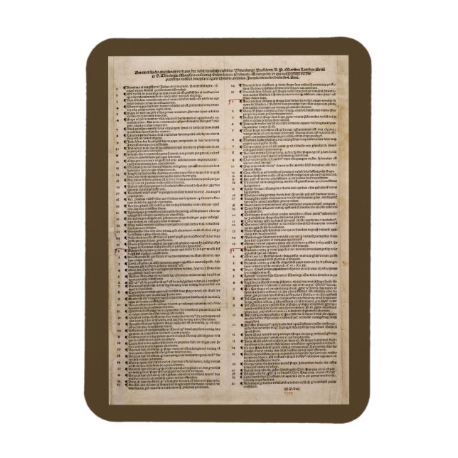 The Ninety-five Theses (Martin Luther) Magnet (Vertikal)