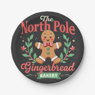 The North Pole Gingerbrot Bakery Weihnachten Pappteller