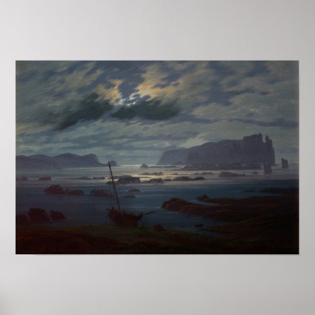The Northern Sea in Moonlight, 1823-24 Poster (Vorne)