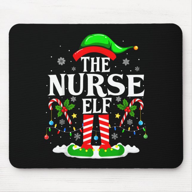 The Nurse Elf Christmas Nursing Funny Rn Christmas Mousepad (Vorne)