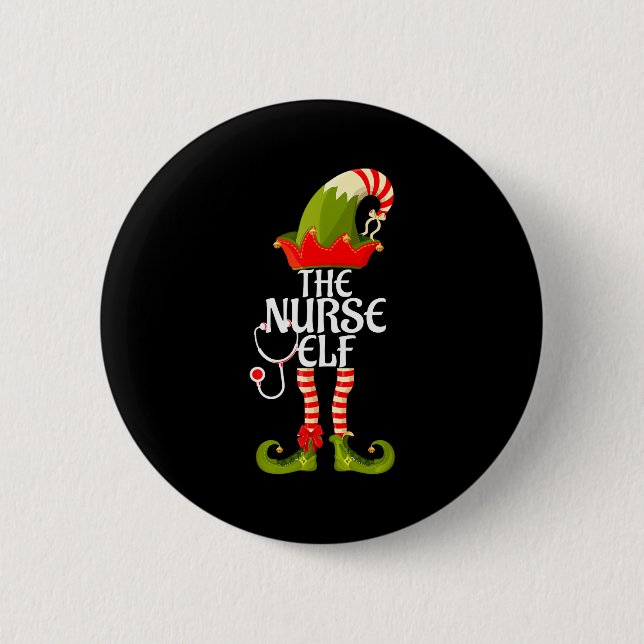 The Nurse Elf Family Matching Christmas 2023  Button (Vorderseite)