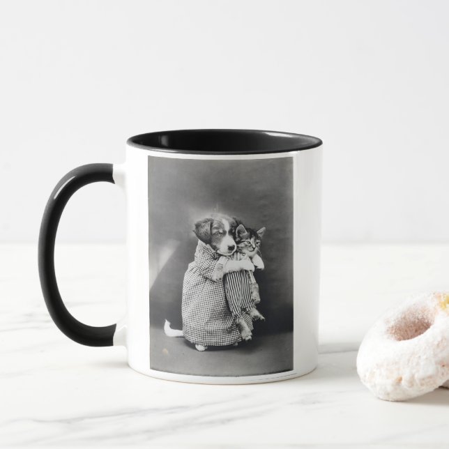 The Nurse Puppy Kitten Harry Whittier Frees 1914 Tasse (Mit Donut)