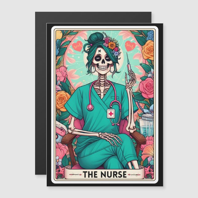 "The Nurse" Tarot Card Magnet (Vorne/Hinten)