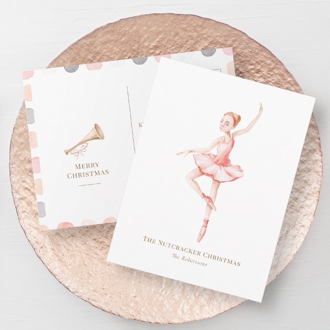 The Nutcracker Ballerina Christmas Postcard Postkarte (Von Creator hochgeladen)