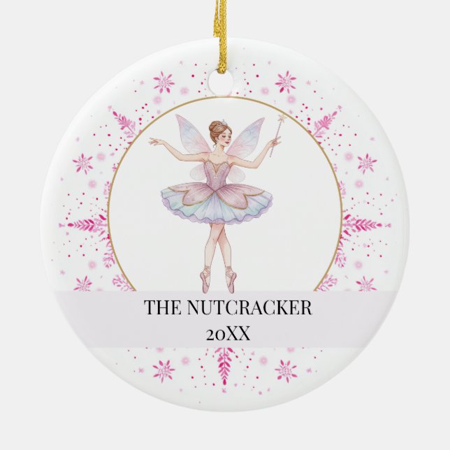 The Nutcracker Ballet Christmas Holiday  Keramik Ornament (Hinten)