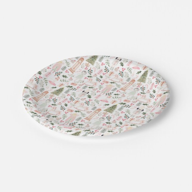 The Nutcracker watercolor holiday Paper Plate Pappteller (Schrägansicht)