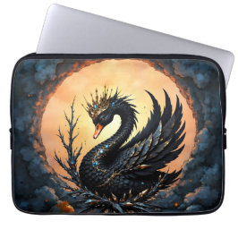 The Obsidian Swan of Moonlit Grace. In the twiligh Laptopschutzhülle