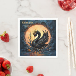 The Obsidian Swan of Moonlit Grace.  Serviette