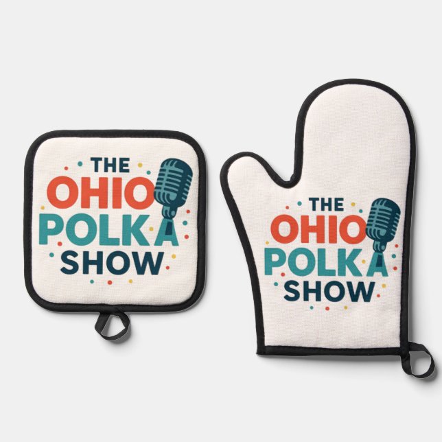 The OHIO Polka Show Oven Mitt and Pot Holder Set (Vorderseite)