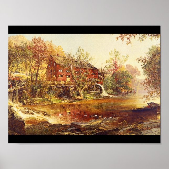 The Old Red Mill', Jasper F. Cropsey_Landscapes Poster (Vorne)