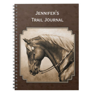 The Old West Quarter Horse Sepia Brown Notizblock