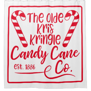 The Olde Kris Kringle Candy Cane Co Est 1886 Duschvorhang