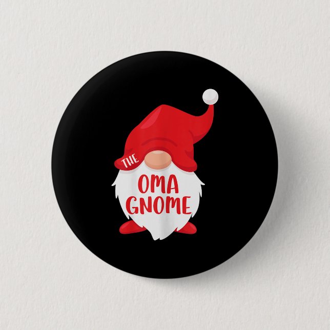 The Oma Gnome Matching Christmas Gnome Shirt  Button (Vorderseite)