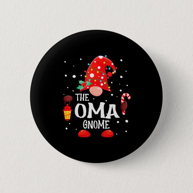 The Oma Gnome Matching Family Christmas Gnome Paja Button (Vorderseite)