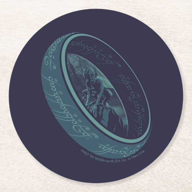 THE ONE RING™ GOLLUM™ Graphic Runder Pappuntersetzer (Vorderseite)