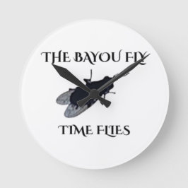 The Original Bayou Fly Time Flies Runde Wanduhr