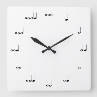 The Original Music Note Clock Quadratische Wanduhr