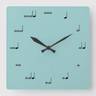 The Original Music Note Clock Quadratische Wanduhr
