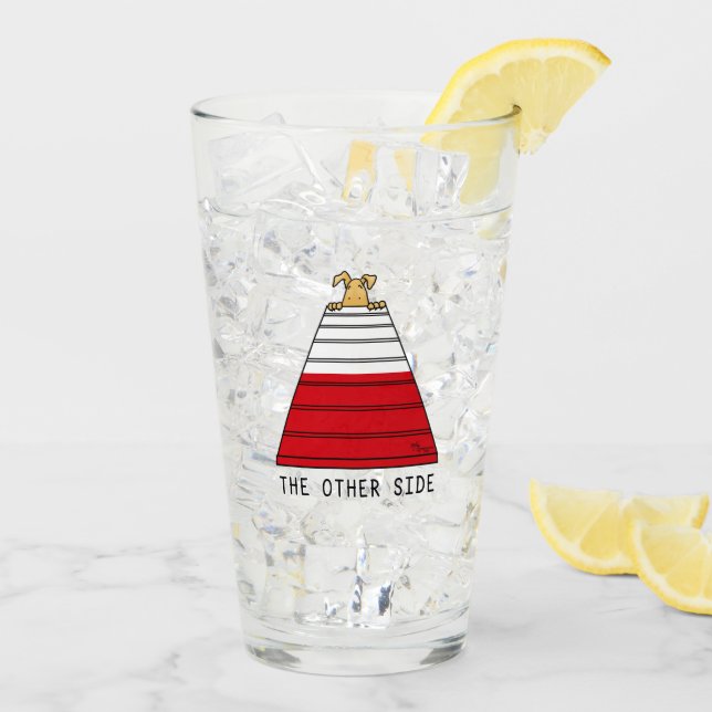 The Other Side - agility funny scared nervous dog Glas (Rückseite Ice)