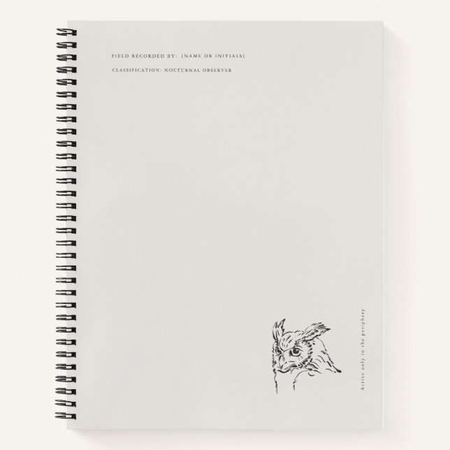 The Owl- Naturalist Menagerie Archive  Notizbuch (Vorderseite)
