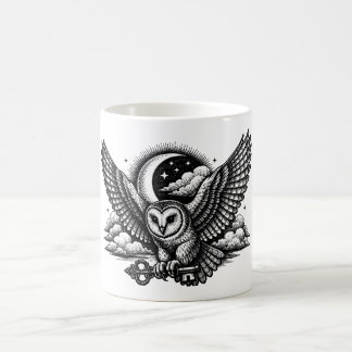 The Owl’s Secret Key - Gothic Engraving Kaffeetasse