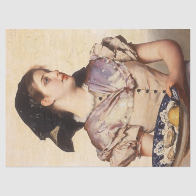 The Oyster Girl (von Karl Gussow) Seidenpapier (Vorderseite)