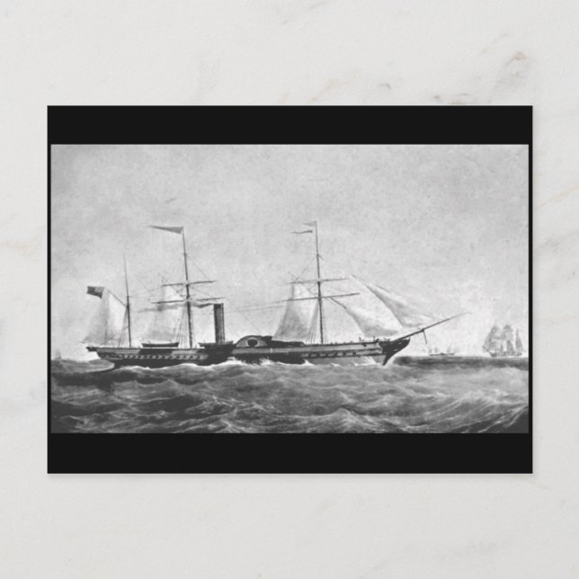 The Paddle Steamer, RMS "Britannia", 1840 Postkarte (Vorderseite)