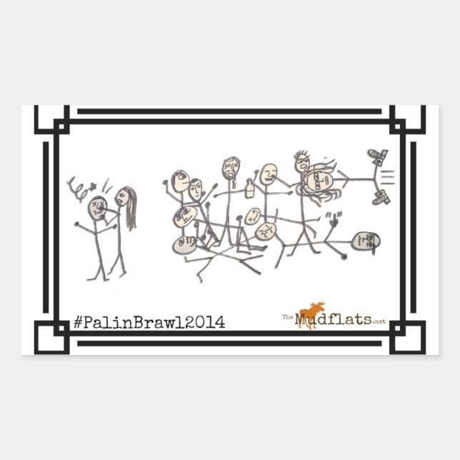 The Palin Brawl, von Jeanne Devon Rechteckiger Aufkleber (Vorderseite)