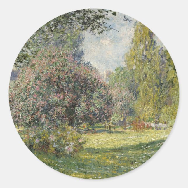 The Parc Monceau - Claude Monet Runder Aufkleber (Vorderseite)