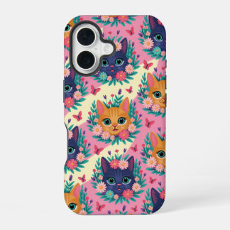 The Pastel Whiskers & Wildflowers iPhone 16 Hülle