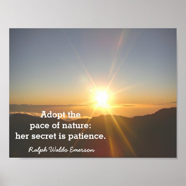 The Patience of Nature - Emerson Zitat - Drucken Poster (Vorne)