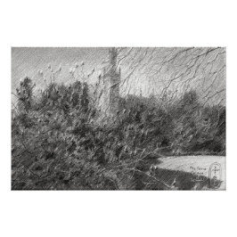The Peace Palace – Graphite Landscape Elegance Poster