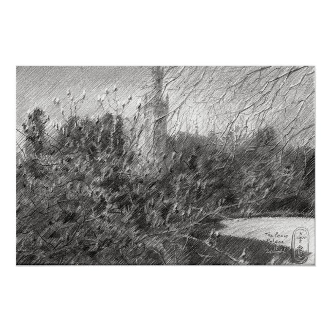 The Peace Palace – Graphite Landscape Elegance Poster (Vorderseite)