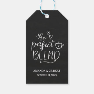 The Perfect Blend Cute Script Chalkboard Wedding Geschenkanhänger