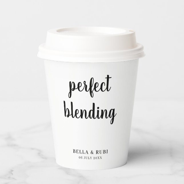 The Perfect Blend Wedding Coffee Paper Cups Pappbecher (Vorderseite)