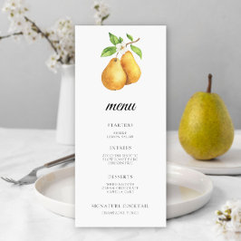 The perfect pear Bridal shower menu Menükarte