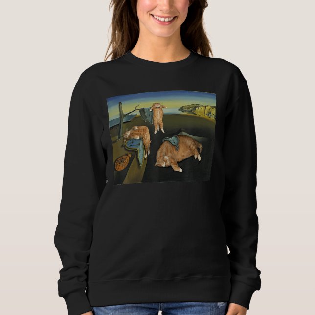 The Persistence of Memory Cat  Painting Sweatshirt (Vorderseite)