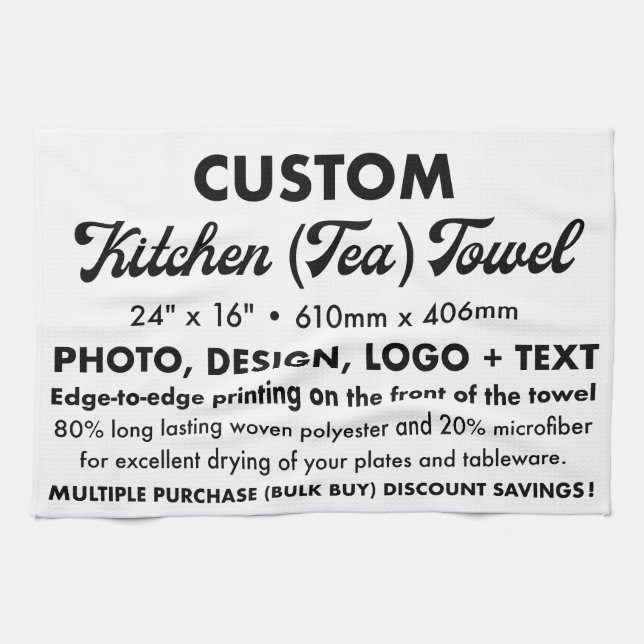 Thé personnalisé personnalisé, serviette de cuisin (Horizontal)