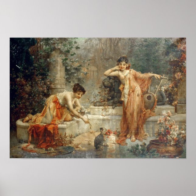 The Pet Bird von Hans Zatzka - Poster (Vorne)