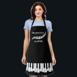 The pianist is the BOSS Apron Schürze<br><div class="desc">This apron shows of your love for piano and lets everyone know who's in charge! Makes a great gift for the pianist in your life!</div>