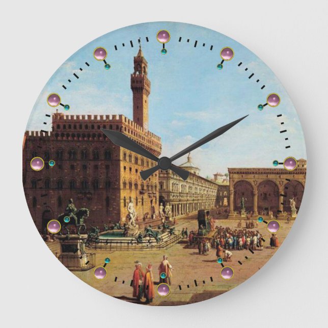 The Piazza della Signoria in Florenz Große Wanduhr (Vorderseite)