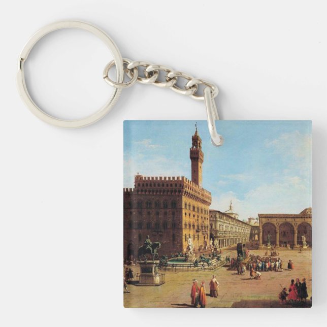 The Piazza della Signoria in Florenz Schlüsselanhänger (Vorderseite)
