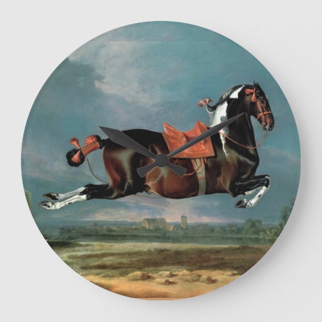 The Piebald Horse "Cehero' Rearing Große Wanduhr (Vorderseite)