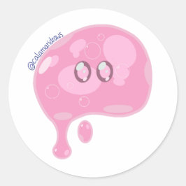 The pink slime runder aufkleber