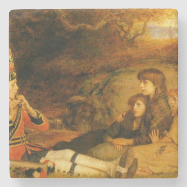 The Piper (von John Everett Millais) Steinuntersetzer (Vorderseite)