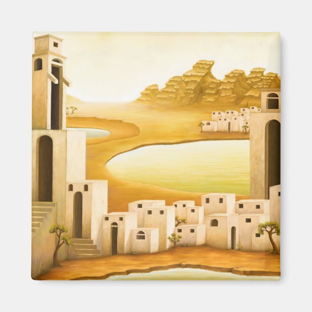 "The Place" - Nahost / Orient Wüstenmalerei Magnet (Vorne)