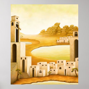 "The Place" - Nahost / Orient Wüstenmalerei Poster