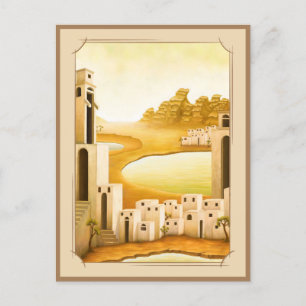 "The Place" - Nahost / Orient Wüstenmalerei Postkarte