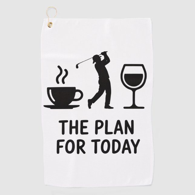 The Plane For Today Funny Golf Wine Coffee Golfer  Golfhandtuch (Vorderseite)